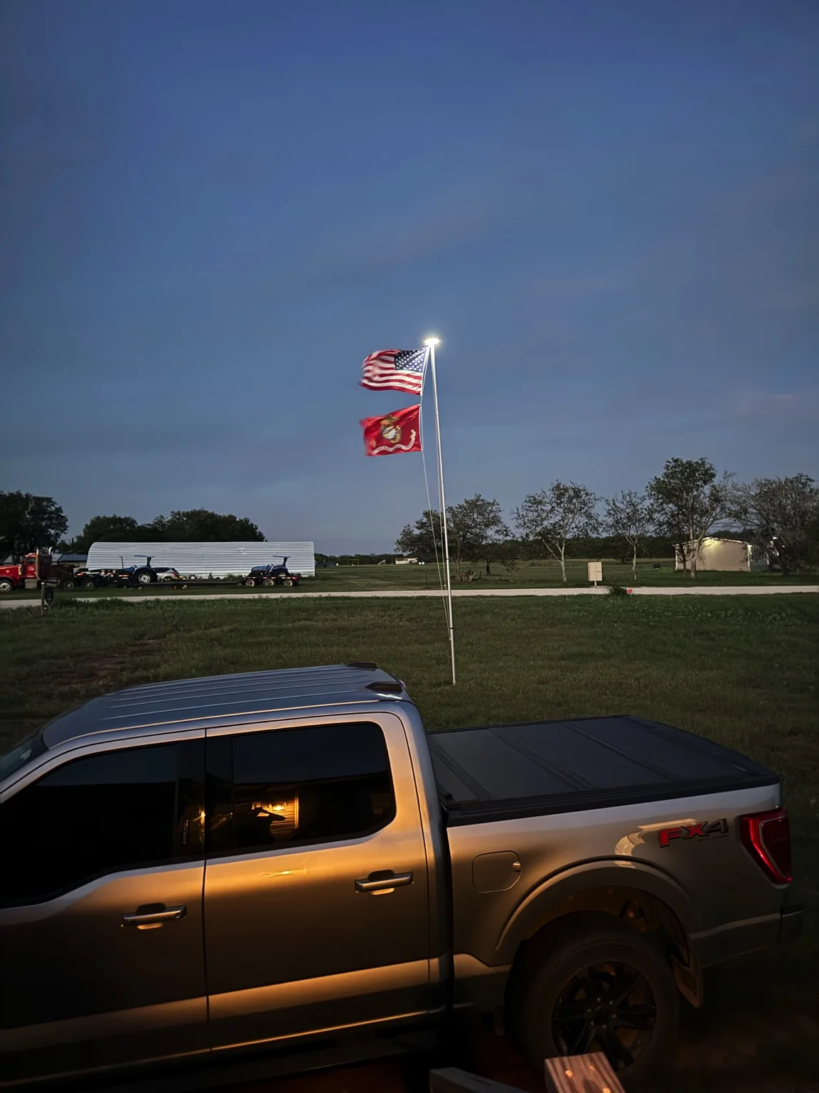 The flagpole and truck at Gunfighter Ranch
